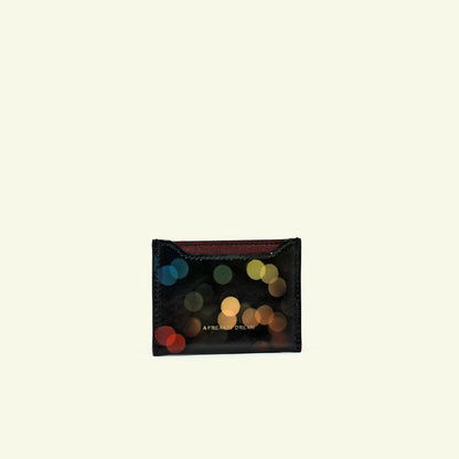 Card holder in airbrushed calfskin "Blurred Lights"