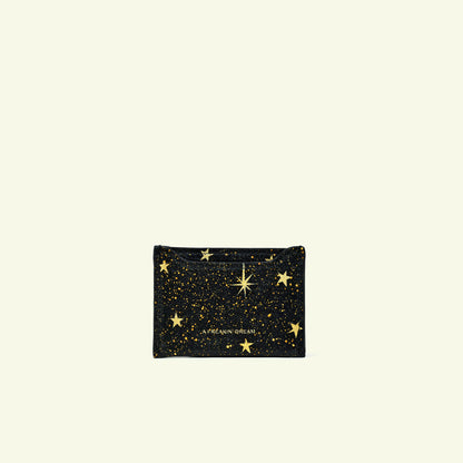 Card holder in airbrushed calfskin "Sky Full Of Stars"