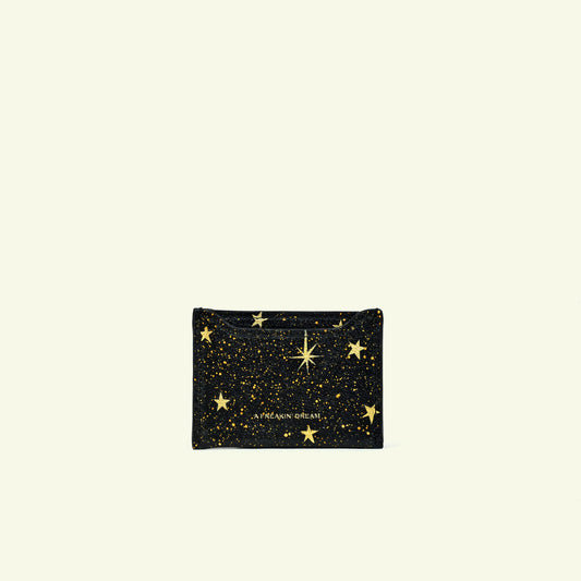 Card holder in airbrushed calfskin "Sky Full Of Stars"