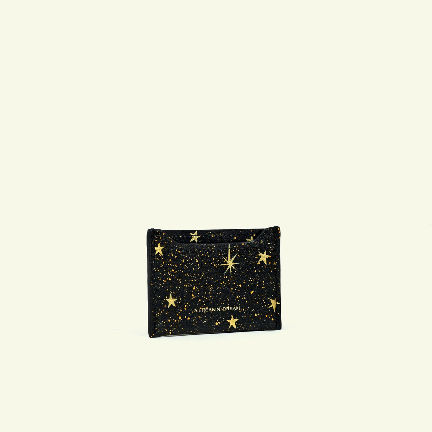 Card holder in airbrushed calfskin "Sky Full Of Stars"