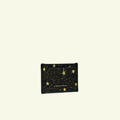 Card holder in airbrushed calfskin "Sky Full Of Stars"