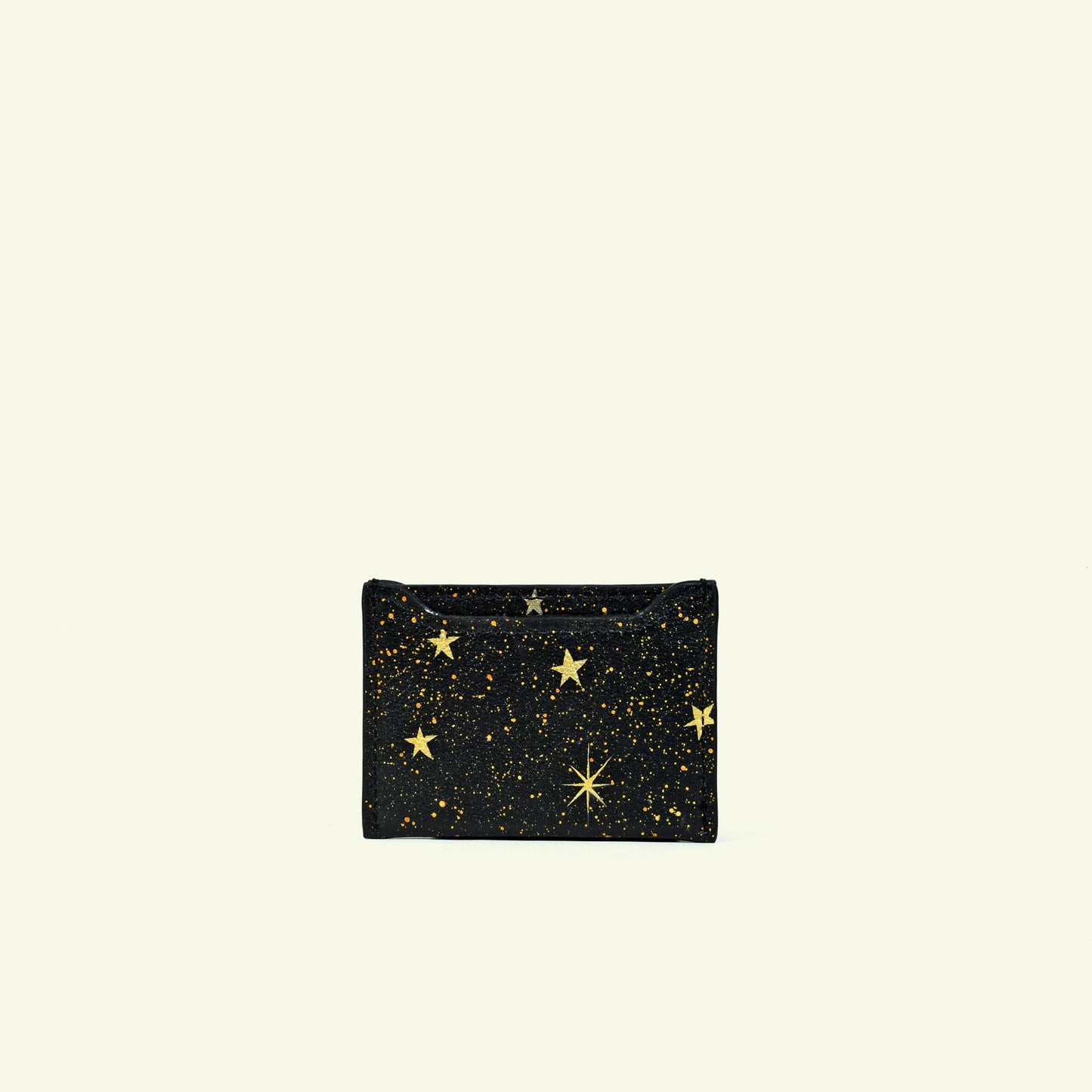 Card holder in airbrushed calfskin "Sky Full Of Stars"