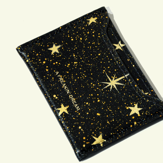 Card holder in airbrushed calfskin "Sky Full Of Stars"