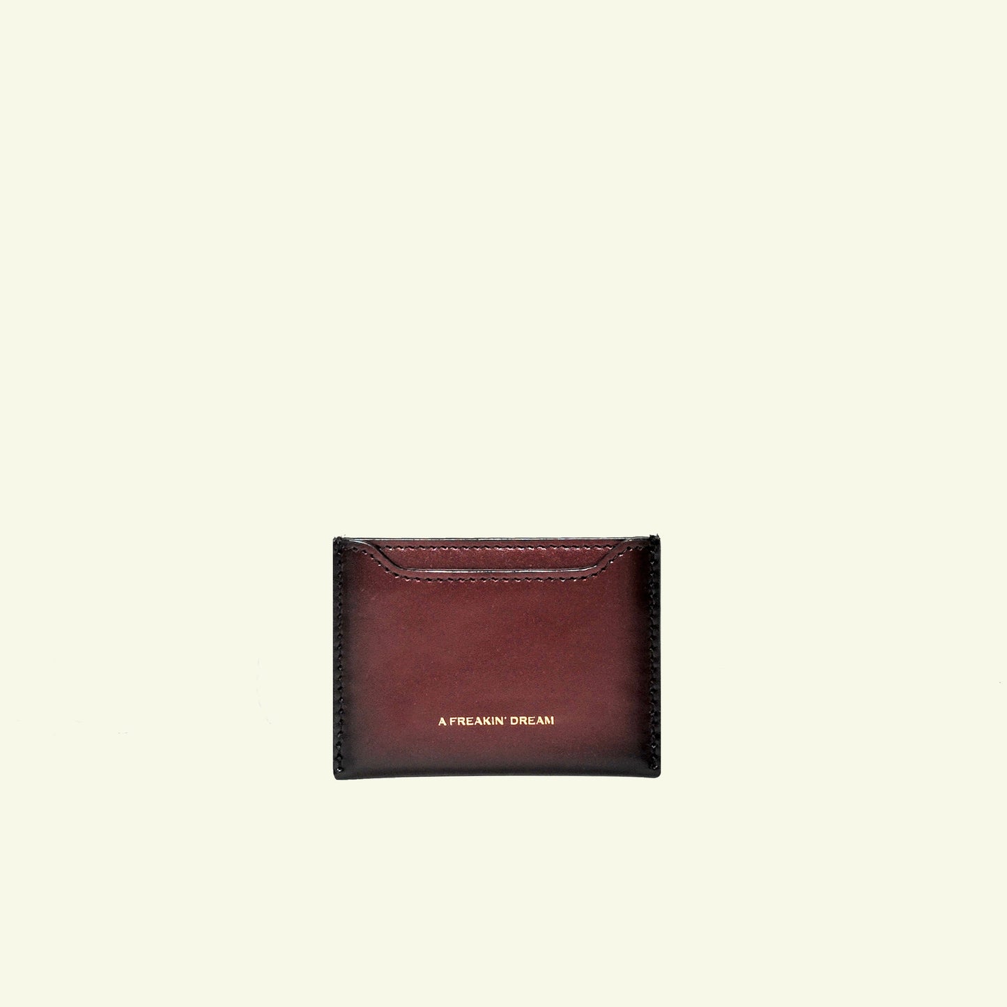 Card holder in airbrushed calfskin "Shiny Burgundy #45082c"