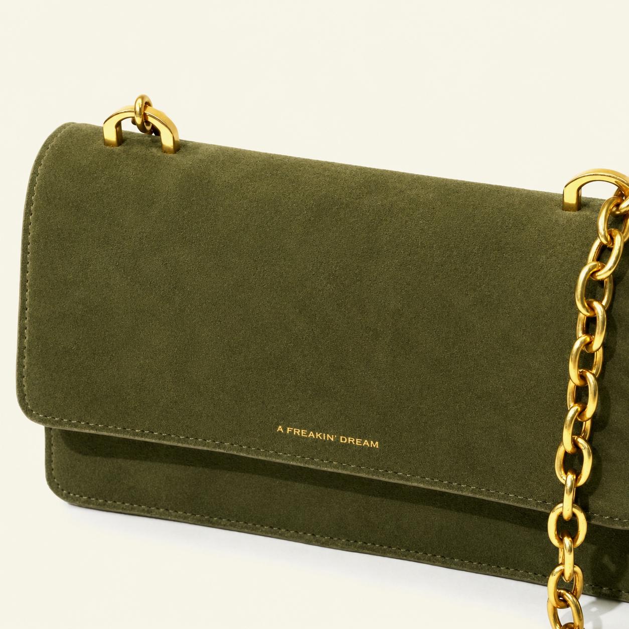 Brenda Bag aus airbrush-bemaltem Kalbsveloursleder “Burnt Wheat”