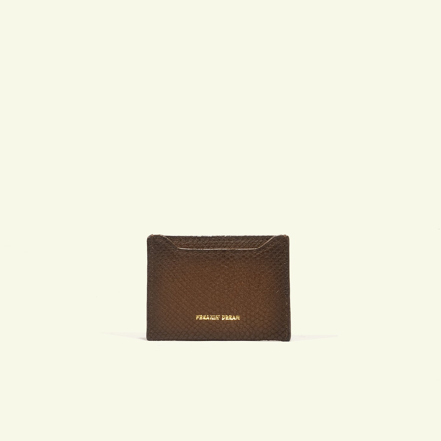 Portacarte in vitello aerografato "Caramel Reptile"