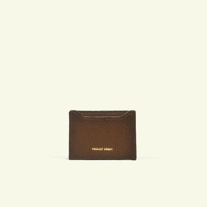 Portacarte in vitello aerografato "Caramel Reptile"