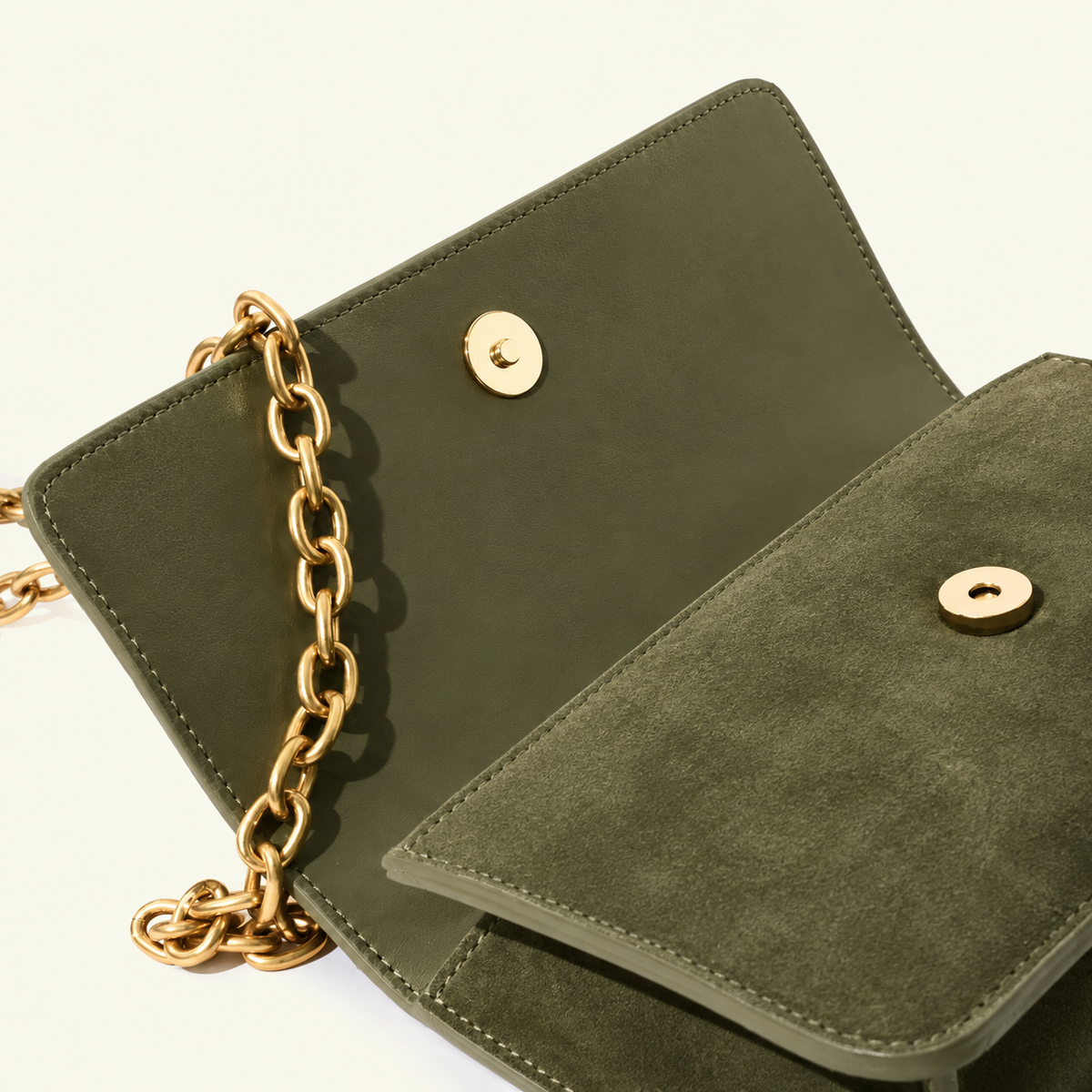 Brenda Sage suede bag – interior detail