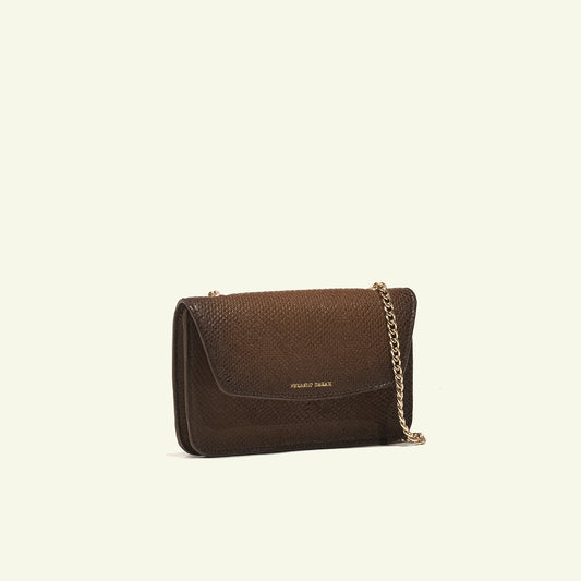 Borsa Gia in pelle aerografata "Caramel Reptile"