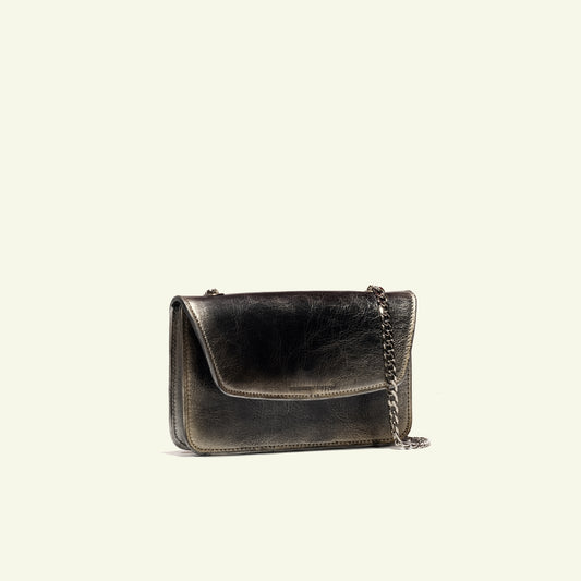 Borsa Gia in pelle aerografata “Warm Metal”