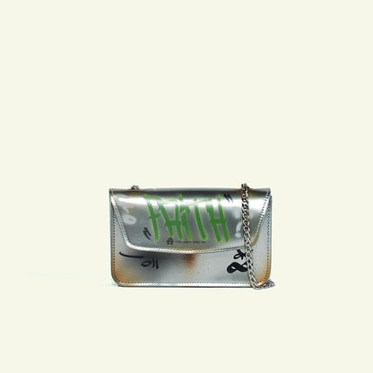 Gia Bag in airbrushed leather "Chrome Graffiti"