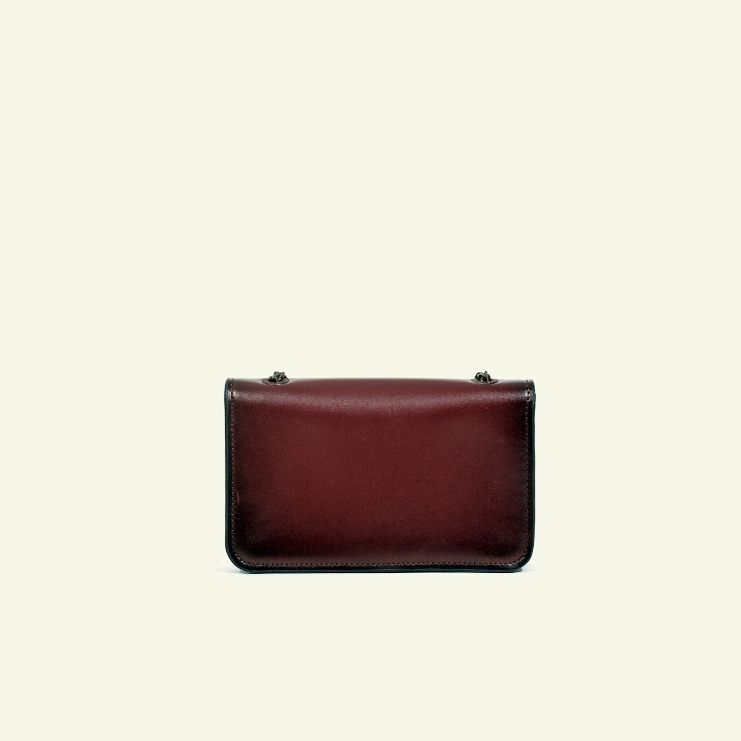 Borsa Gia in pelle aerografata "Shiny Burgundy #45082c"