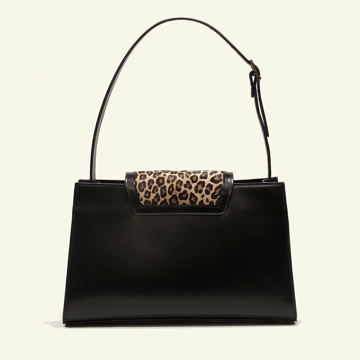 Borsa Pascale in Cavallino Leopardato e Pelle Nera