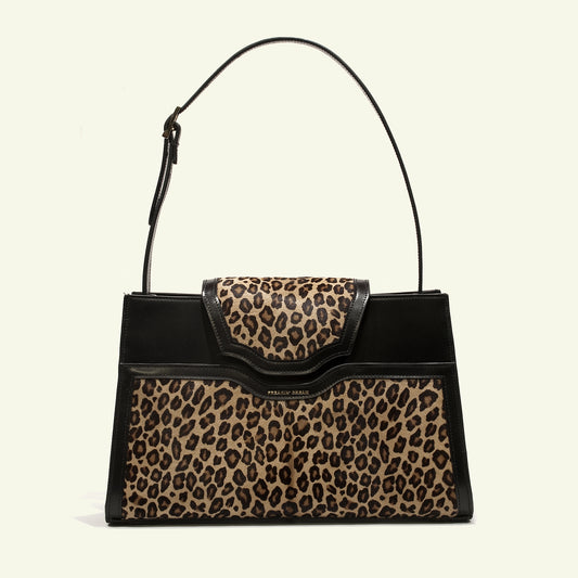 Borsa Pascale in Cavallino Leopardato e Pelle Nera