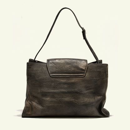 Large Pascale in Pelle Aerografata “Warm Metal”