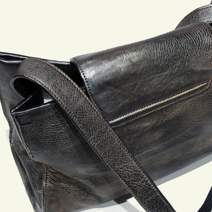 Large Pascale in Pelle Aerografata “Warm Metal”