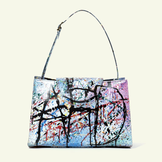 Large Pascale Bag in airbrushed leather "AFD Multicolor Attack"