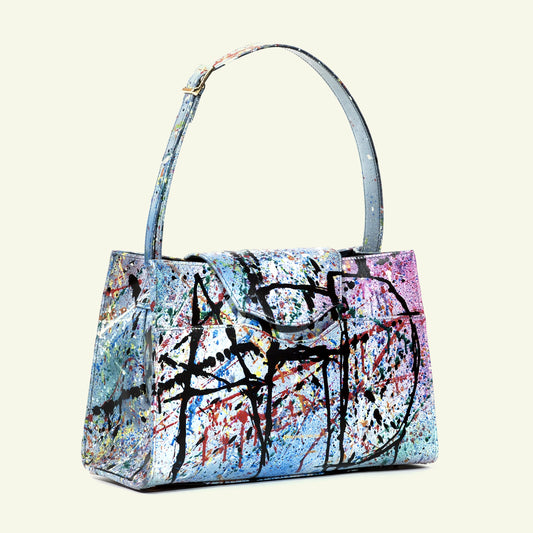 Large Pascale Bag in airbrushed leather "AFD Multicolor Attack"