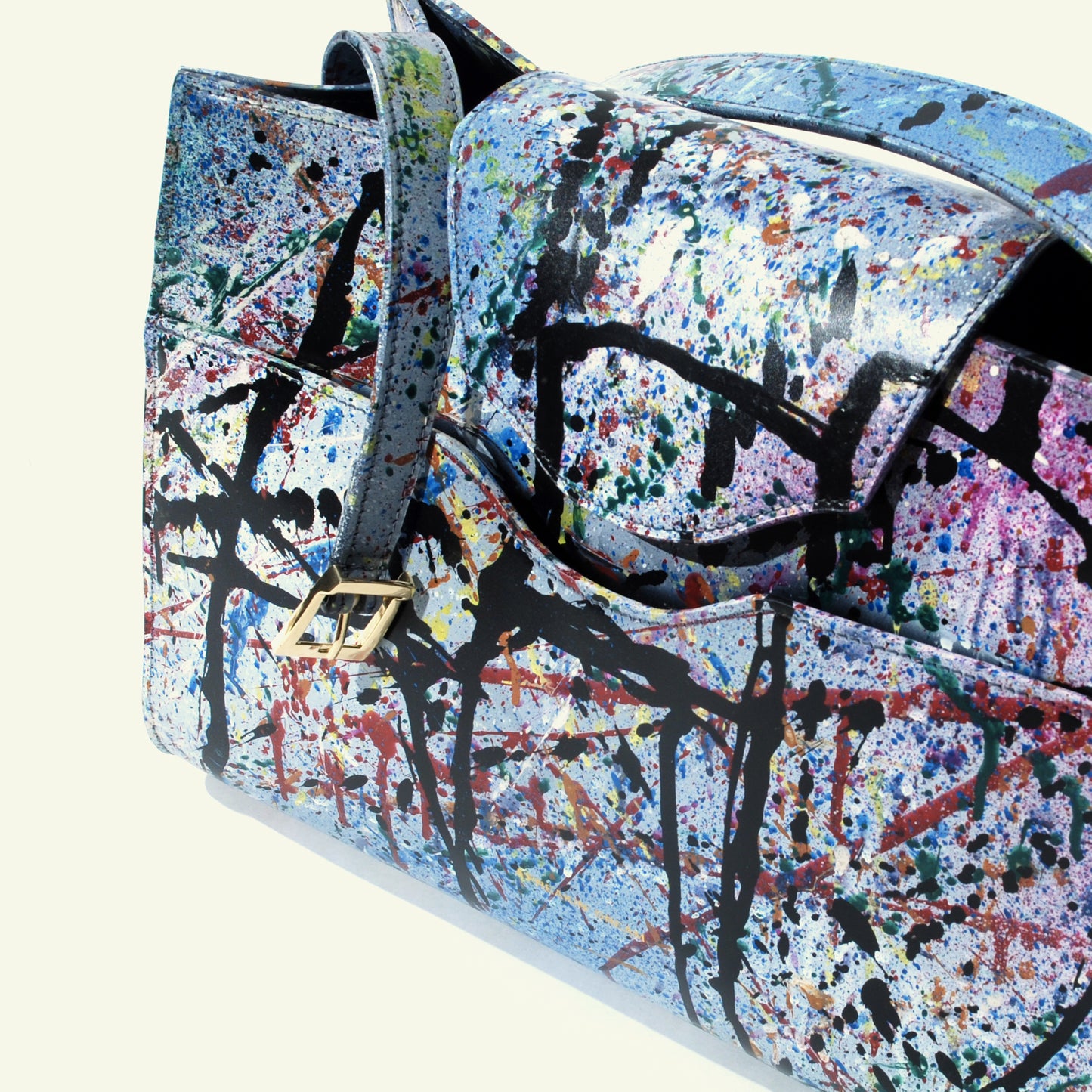 Large Pascale Bag in airbrushed leather "AFD Multicolor Attack"