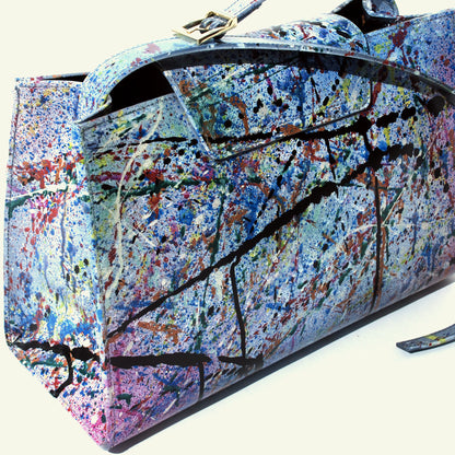 Large Pascale Bag in airbrushed leather "AFD Multicolor Attack"