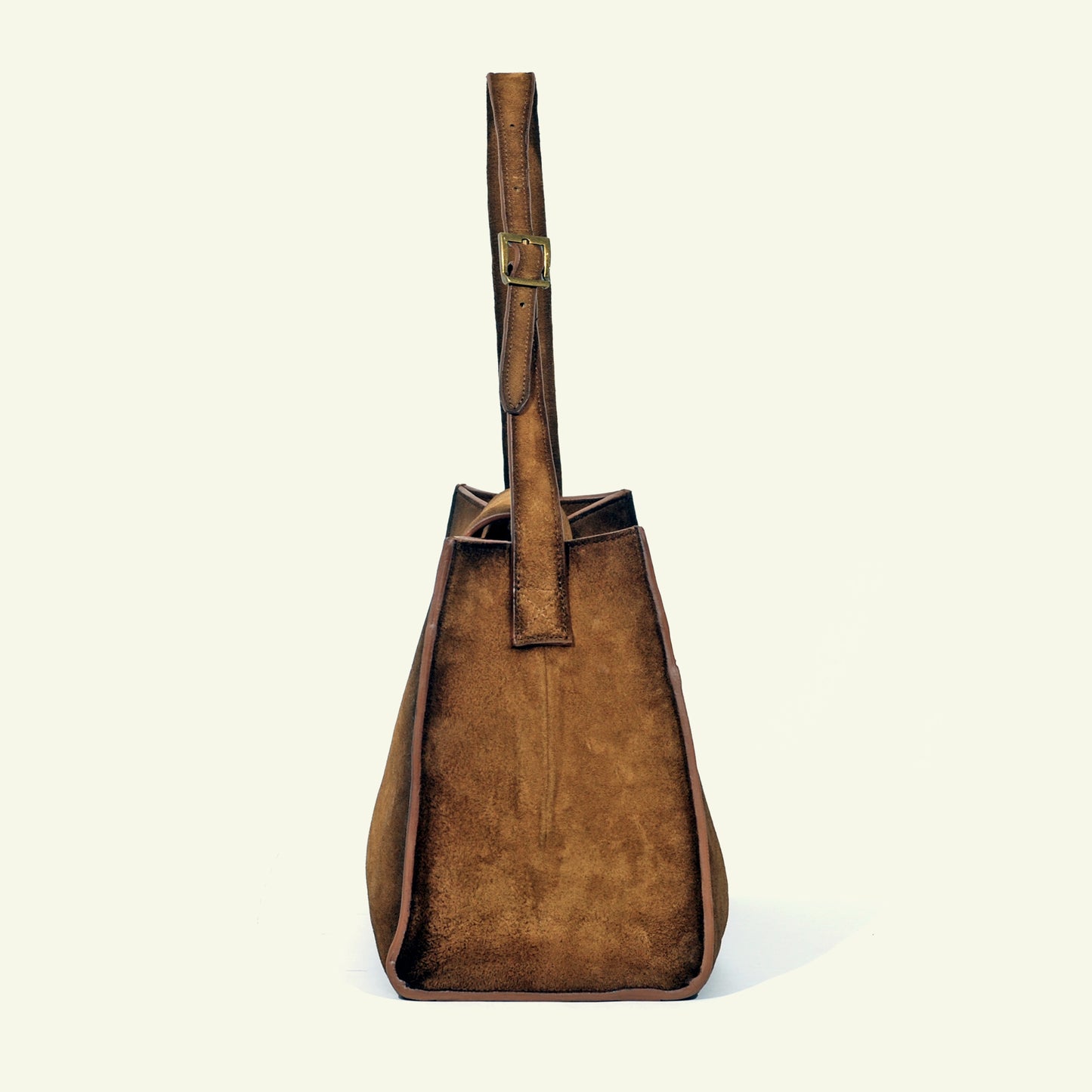 Large Pascale bag in airbrushed suede "Burnt wheat"