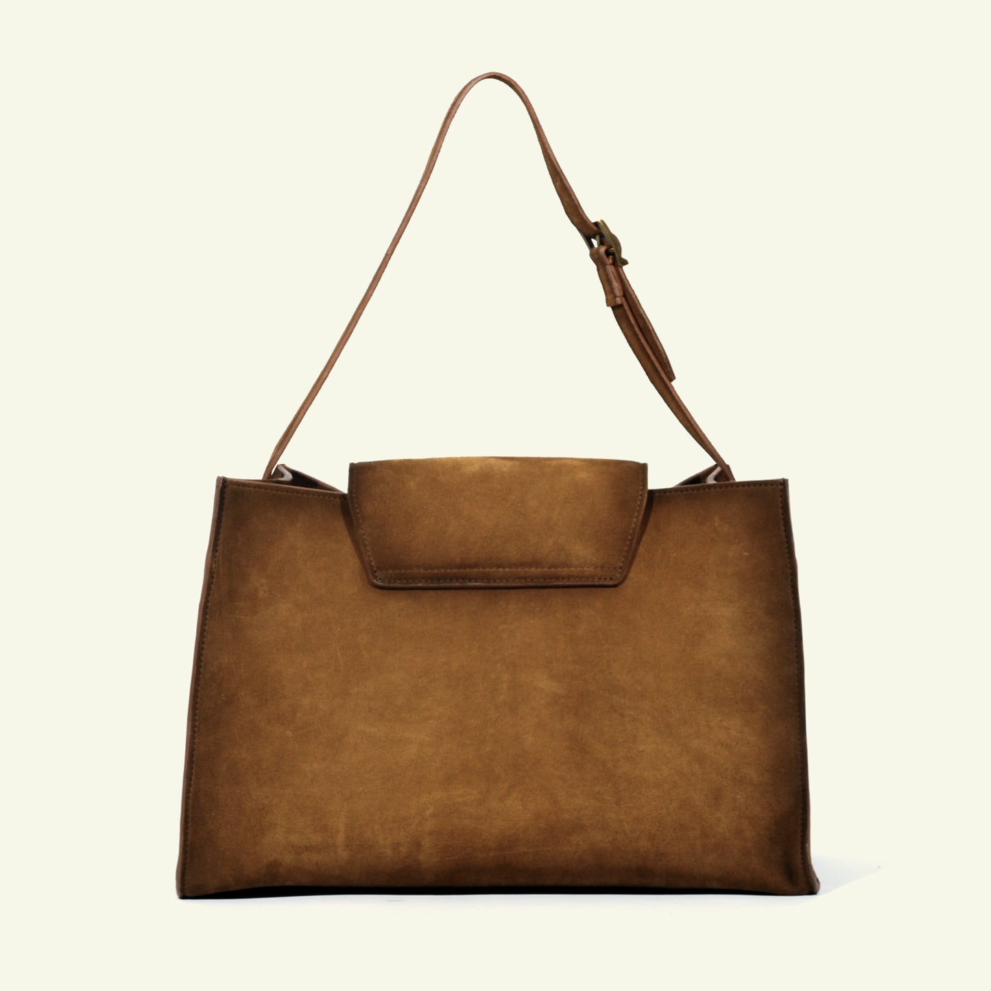Large Pascale bag in airbrushed suede "Burnt wheat"