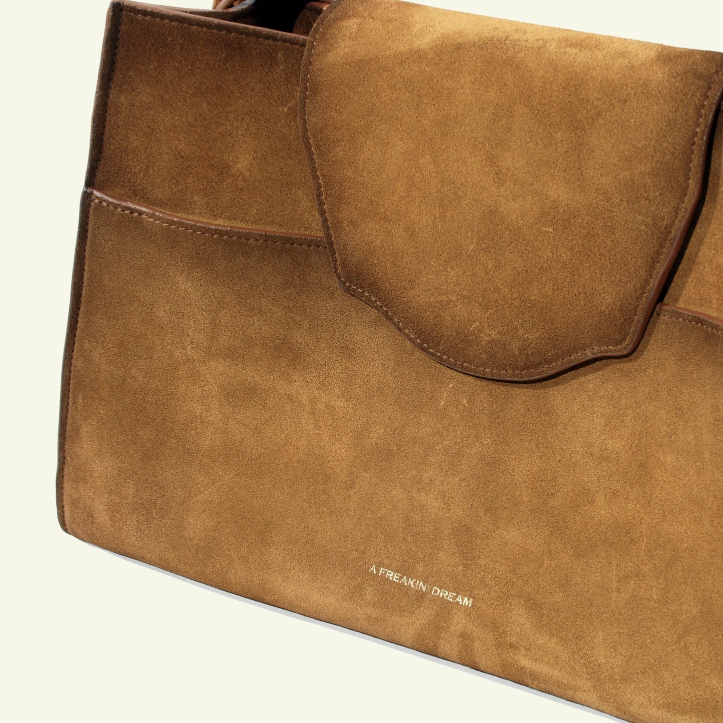 Large Pascale bag in airbrushed suede "Burnt wheat"