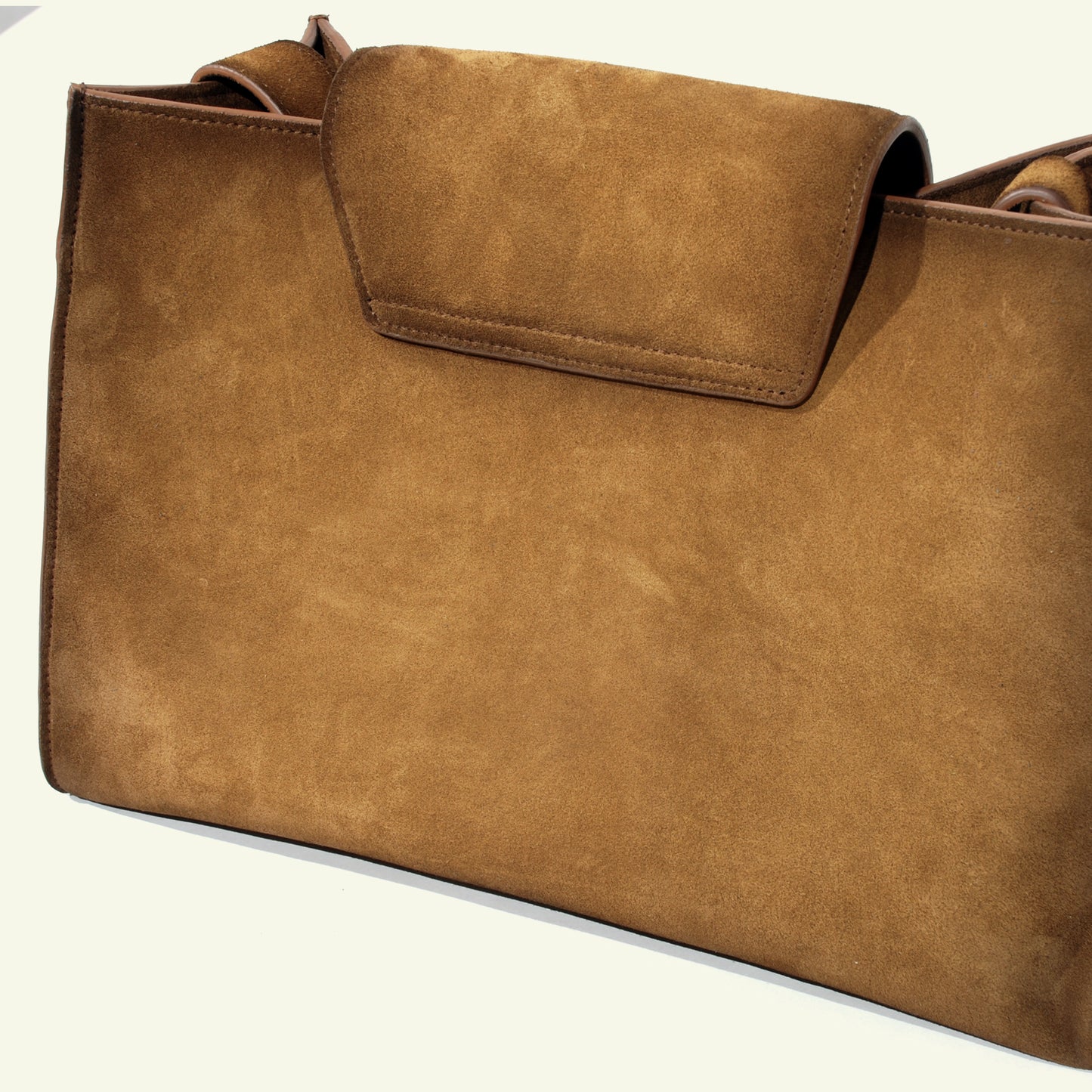 Large Pascale bag in airbrushed suede "Burnt wheat"