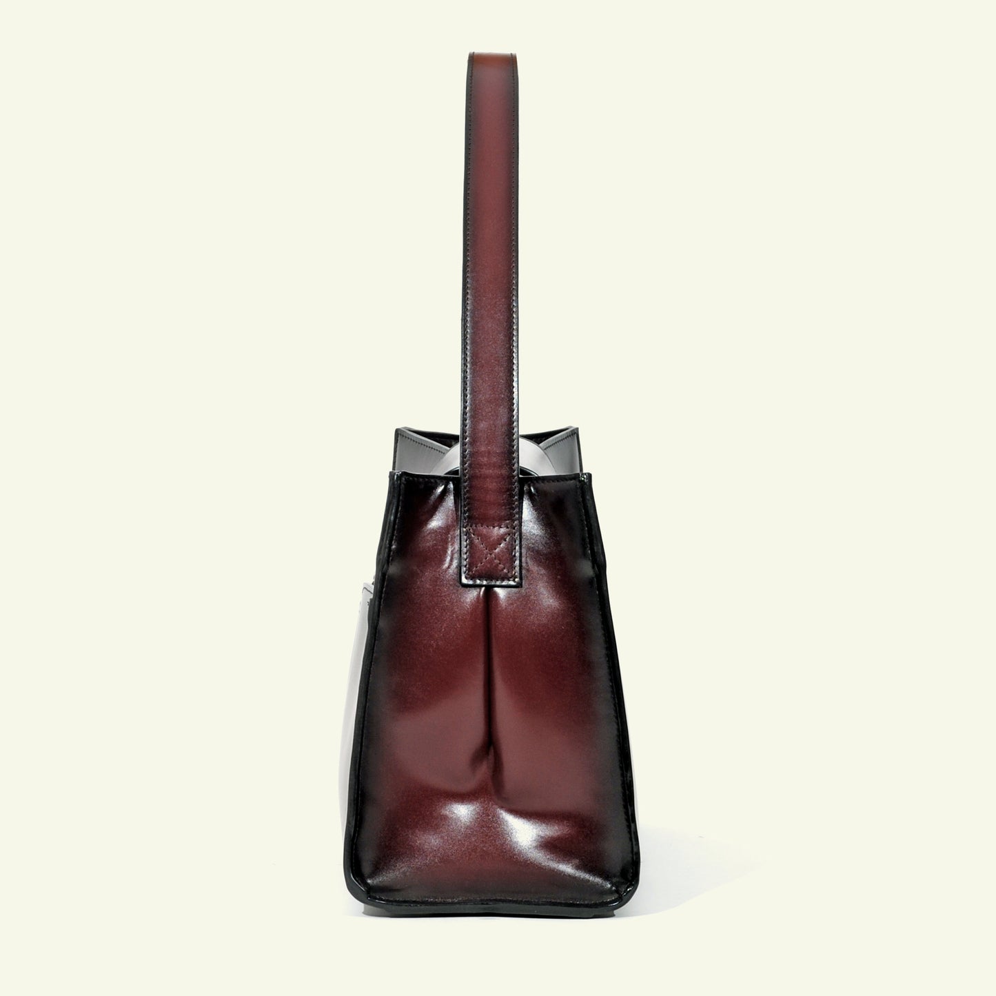 Large Pascale Bag in airbrushed leather "Shiny Burgundy #45082c"