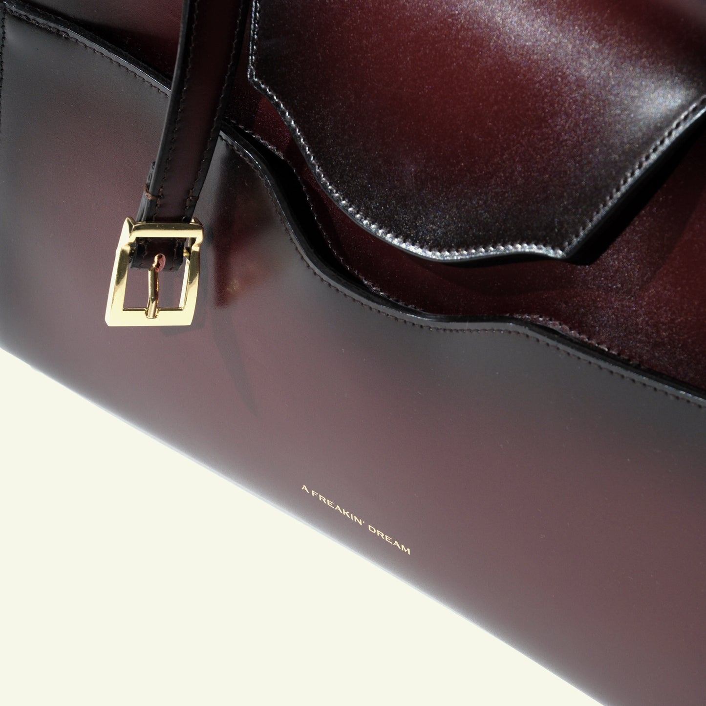 Large Pascale Bag in airbrushed leather "Shiny Burgundy #45082c"