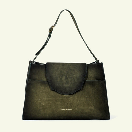 Large Pascale Bag in airbrushed suede "Britsh Green"