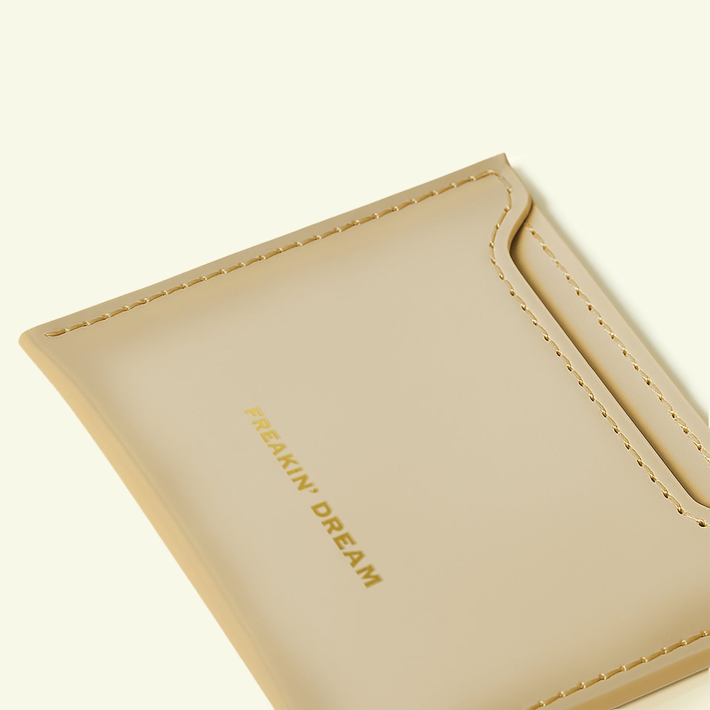 Portacarte in vitello aerografato "Sesame #f0efda"