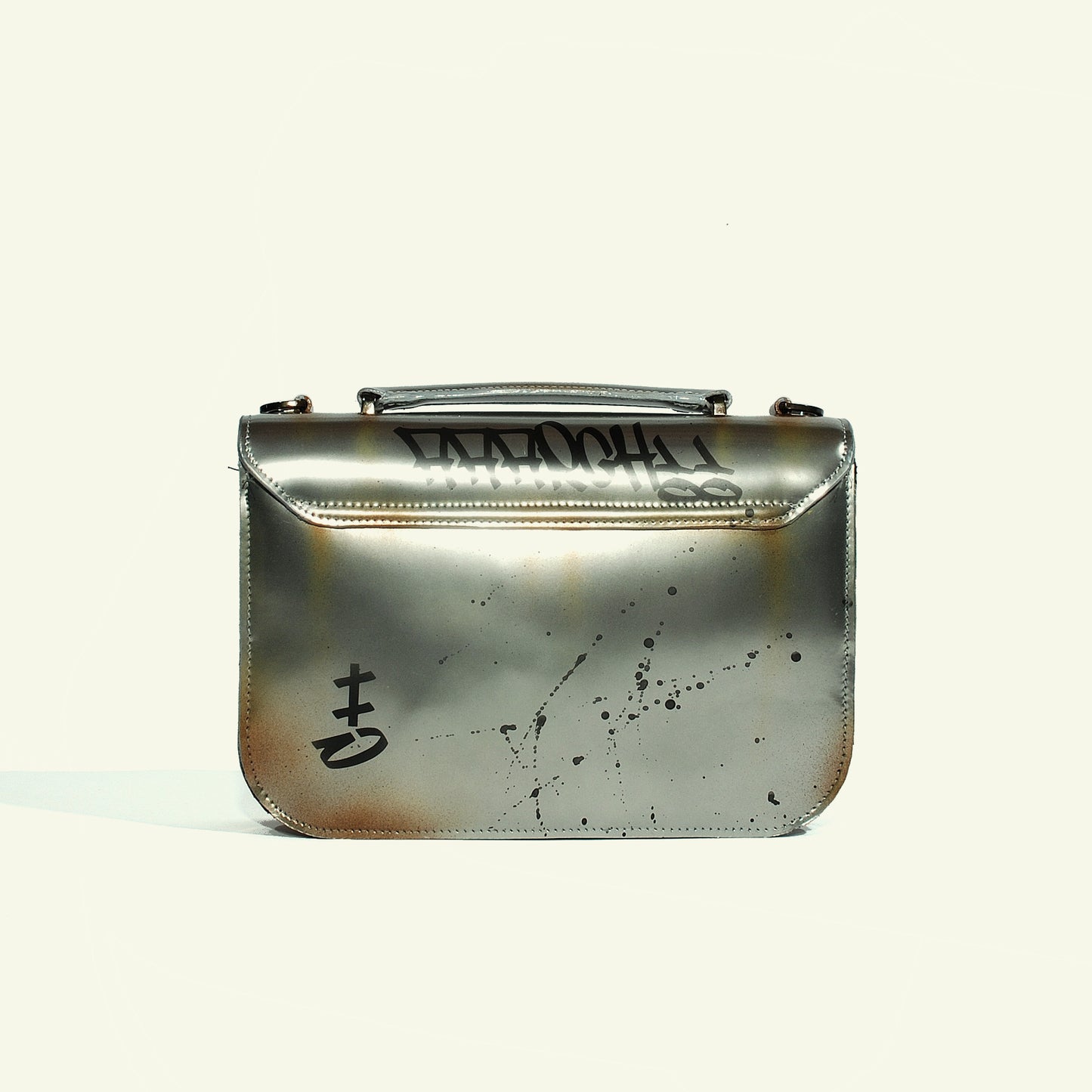 Tori bag in airbrushed leather "Chrome Graffiti"
