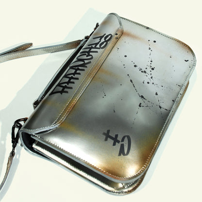 Tori bag in airbrushed leather "Chrome Graffiti"