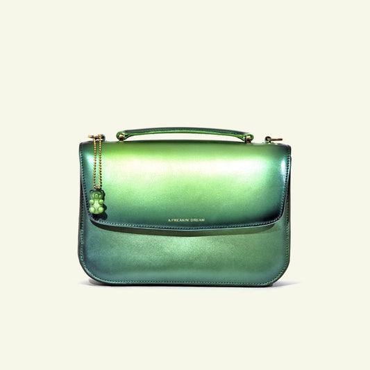 Tori bag in airbrushed leather "Heavy Green Metal"