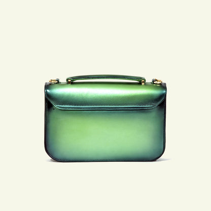 Tori bag in airbrushed leather "Heavy Green Metal"