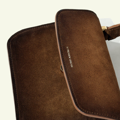 Tori Mini Bag in airbrushed Suede "Burnt Wheat"