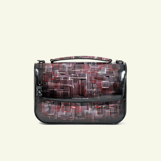 Tori bag in airbrushed leather "Our own bouclè in burgundy"