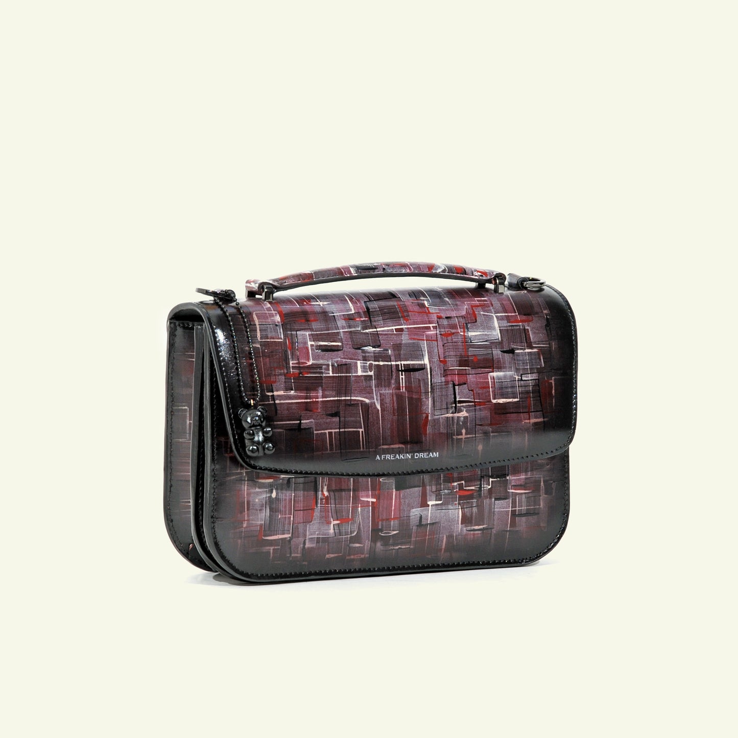 Tori bag in airbrushed leather "Our own bouclè in burgundy"