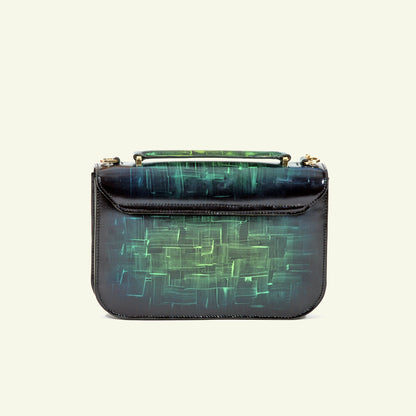 Tori bag in airbrushed leather "Our own bouclè in green"