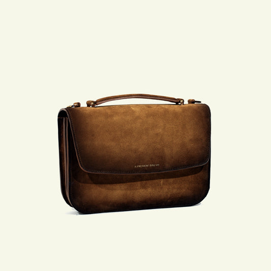 Tori bag in airbrushed Suede "Burnt Wheat"