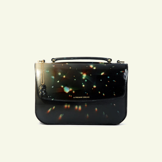 Tori bag in airbrushed leather "Rainbow lights"