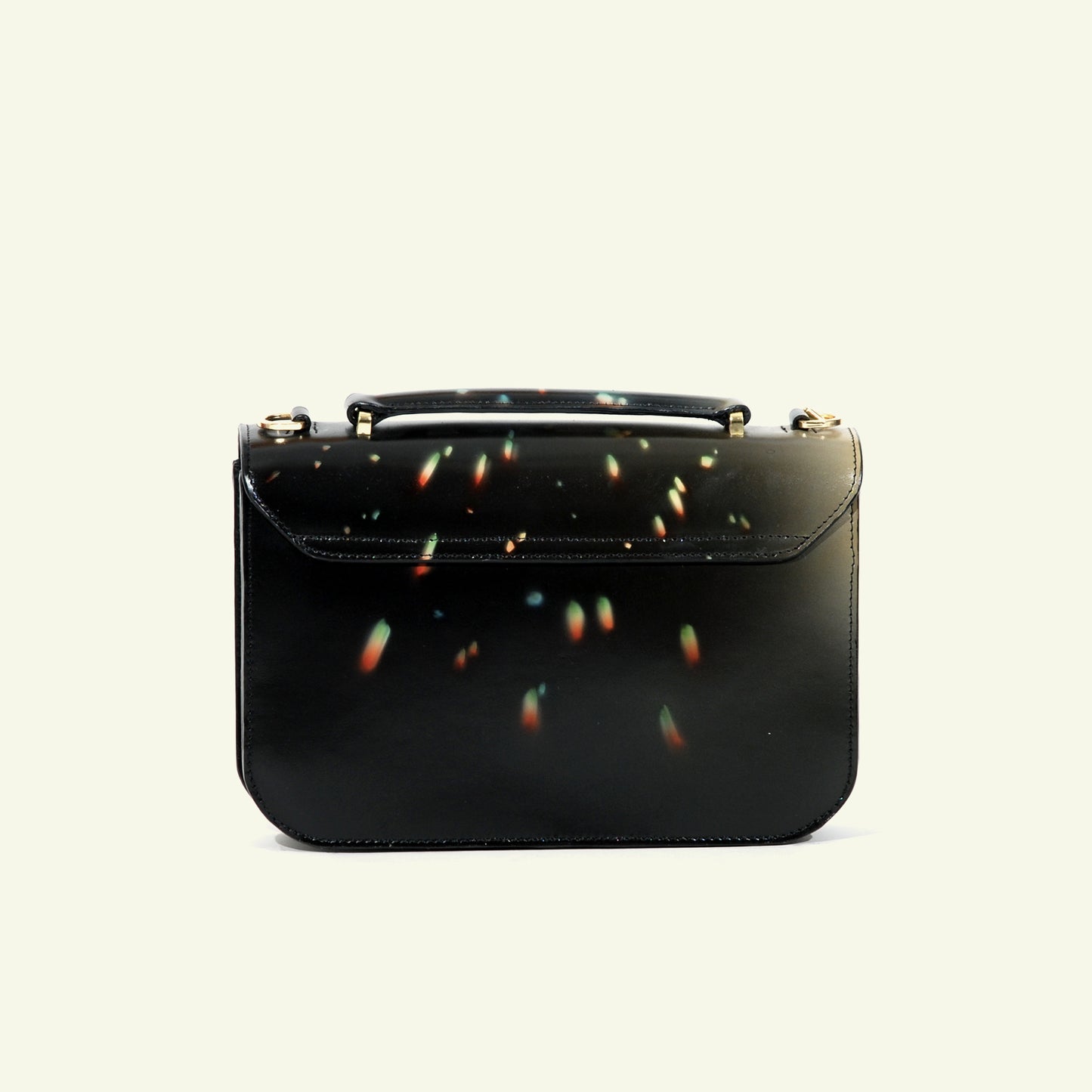 Tori bag in airbrushed leather "Rainbow lights"