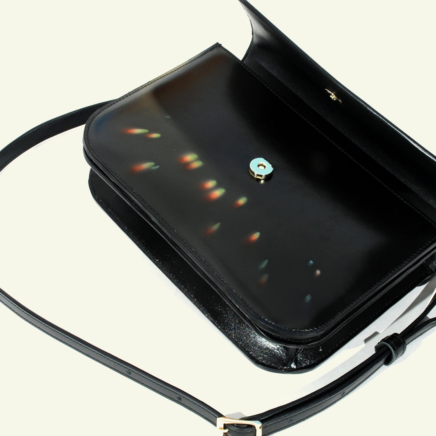Tori bag in airbrushed leather "Rainbow lights"