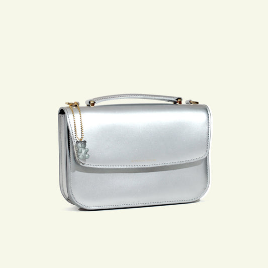 Tori bag in airbrushed leather "Steel"