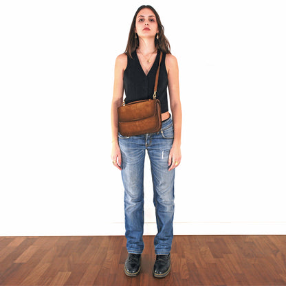 Tori bag in airbrushed Suede "Burnt Wheat"