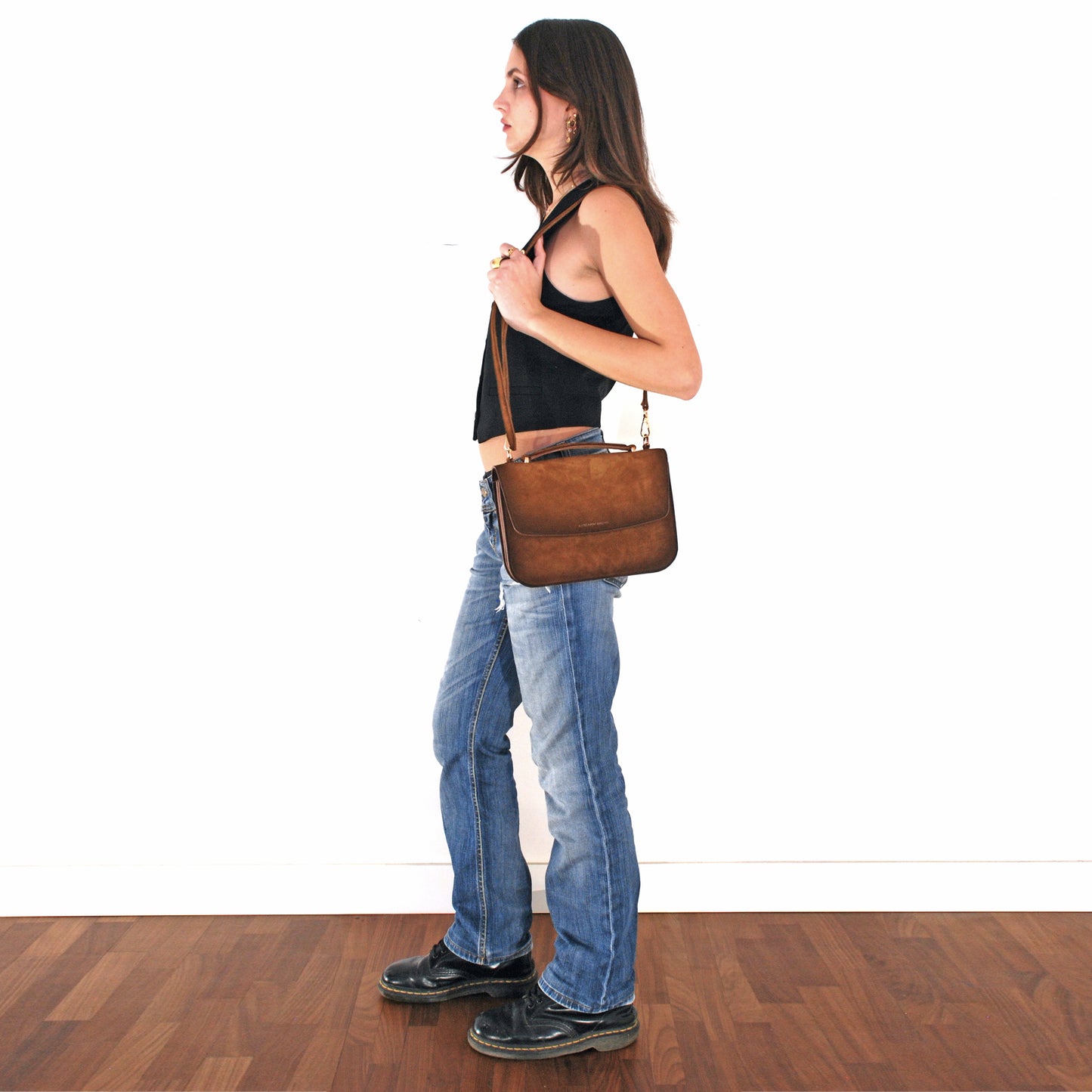 Tori bag in airbrushed Suede "Burnt Wheat"