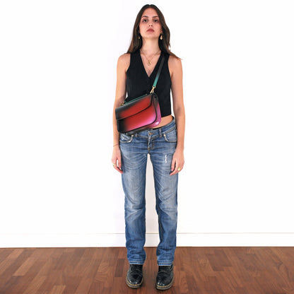 Tori bag in airbrushed leather "Colors Match Black"