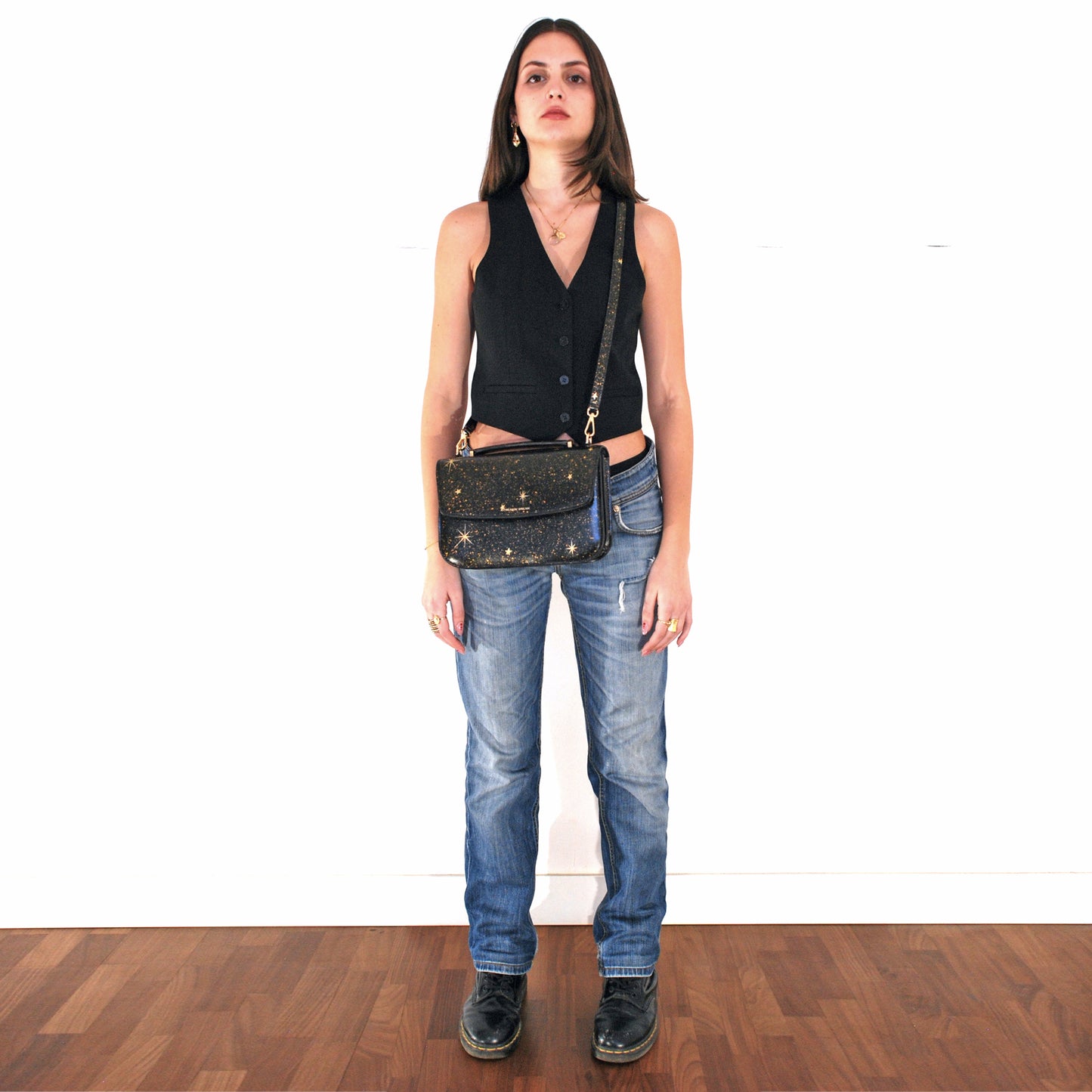 Tori bag in airbrushed leather "Sky Full Of Stars"