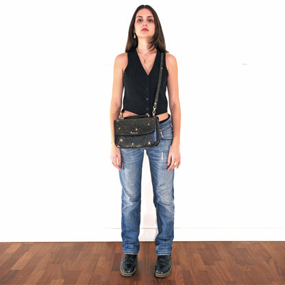 Tori bag in airbrushed leather "Sky Full Of Stars"